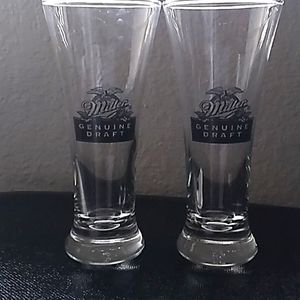 Miller Genuine Draft Beer Pilsner Glasses- 2